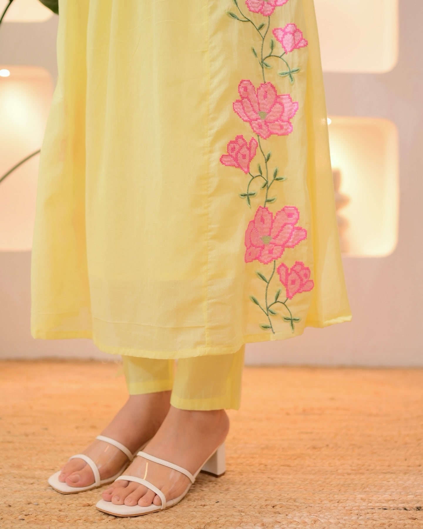 Beautiful Chanderi Silk Emboridery Suit Set