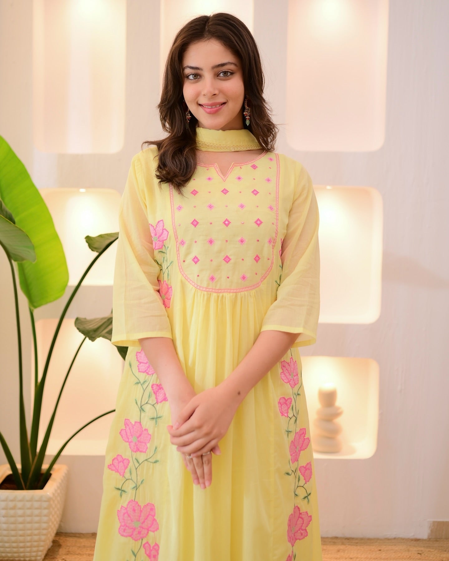 Beautiful Chanderi Silk Emboridery Suit Set