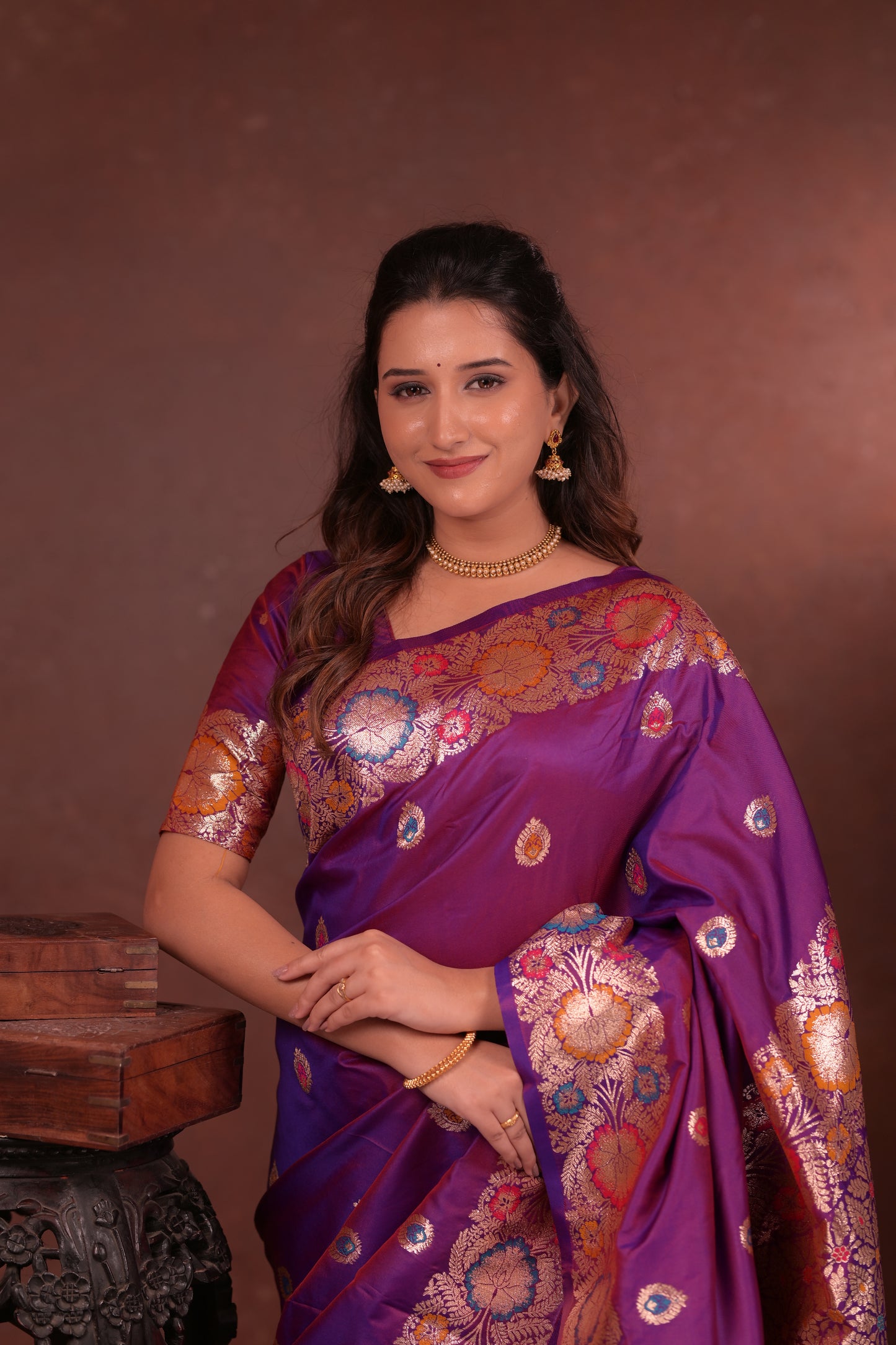 Classic Soft Silk Saree With Zari Weaving & tassels