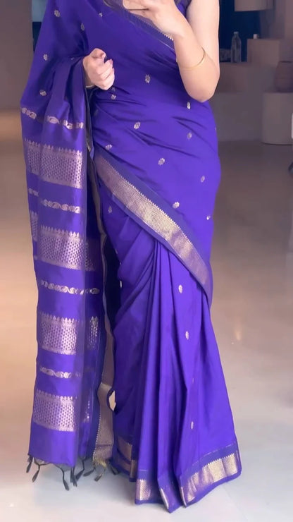 Irresistible Purple Soft Silk Saree With Classic Blouse Piece