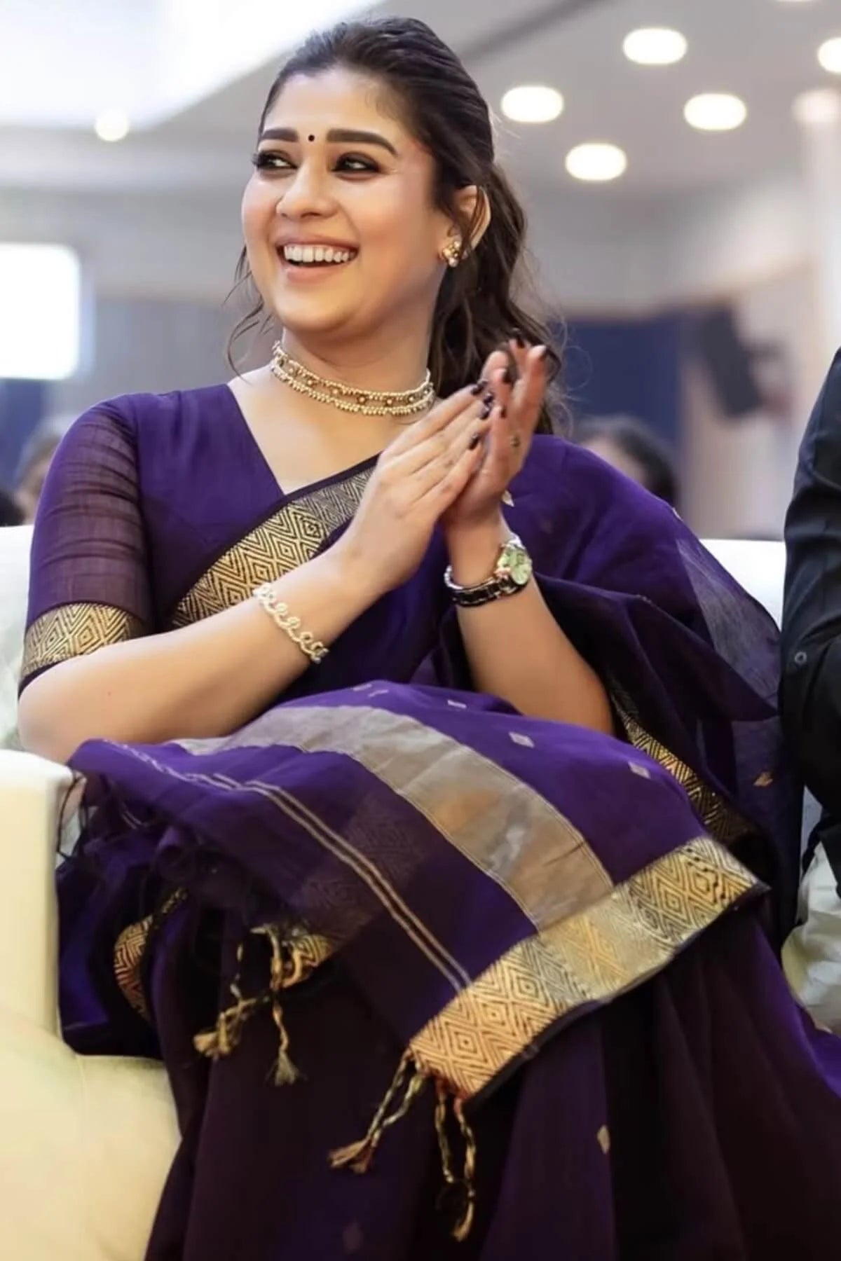 Bollywood Style Purple Cotton Silk Saree With Stunning Blouse Piece