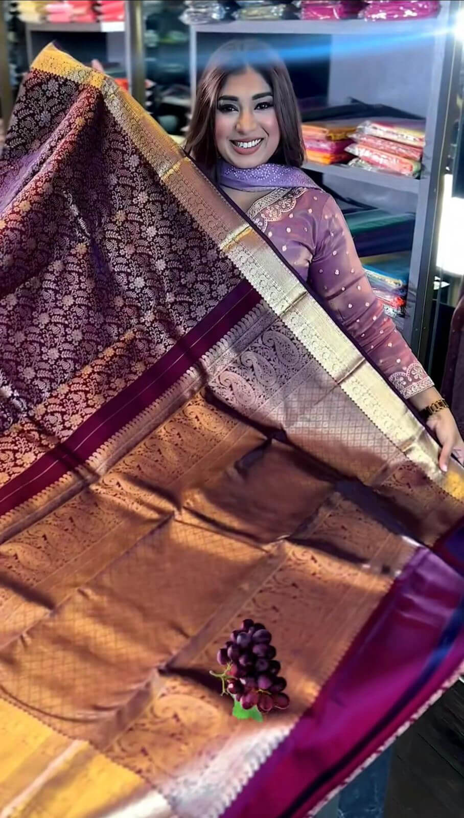 Irresistible Purple Soft Banarasi Silk Saree With Beautiful Blouse Piece