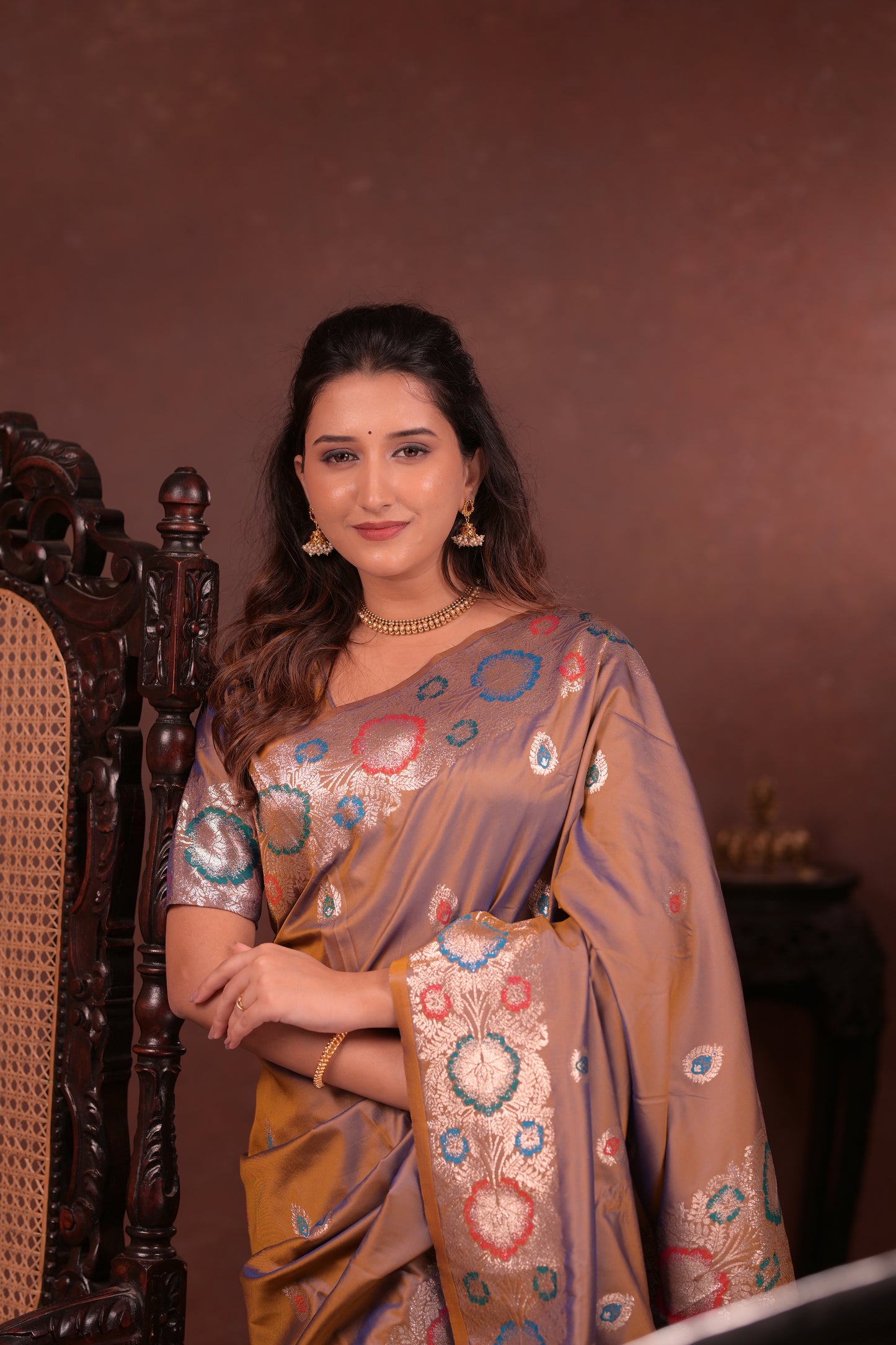 Classic Soft Silk Saree With Zari Weaving & tassels