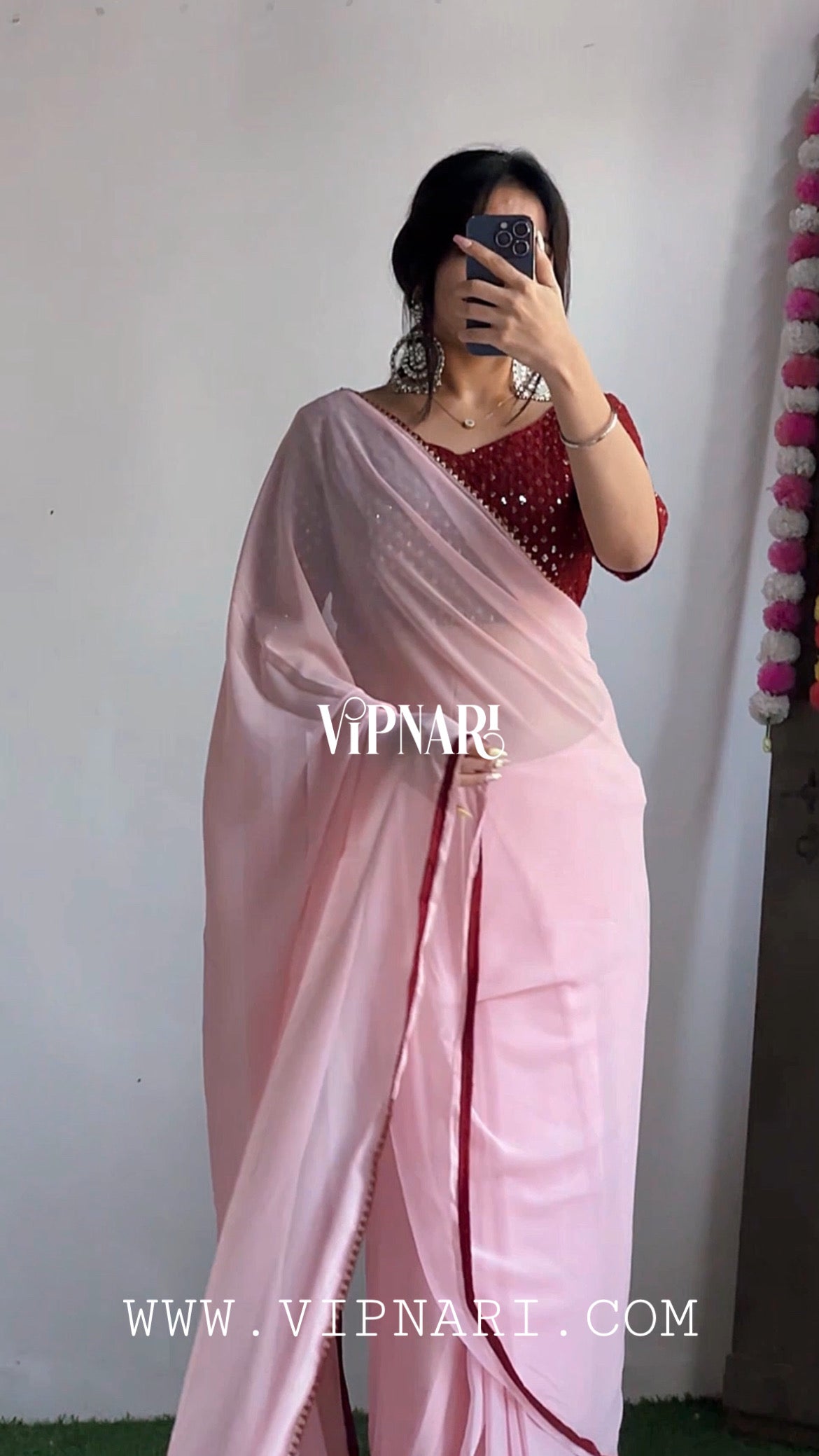 1 Min Ready To Wear Saree In Imported Georgette With Blouse