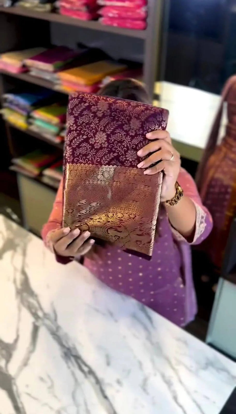 Irresistible Purple Soft Banarasi Silk Saree With Beautiful Blouse Piece