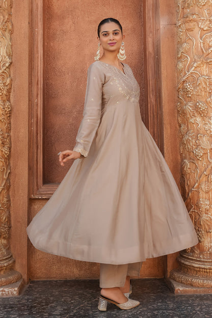 The Amara Edit Anarkali embroidered Suit Set