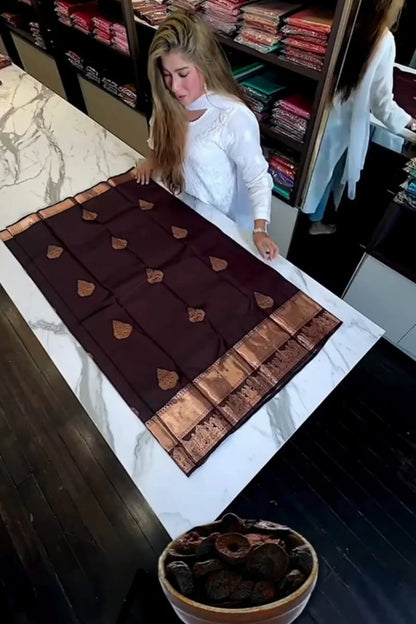 Attractive Purple Soft Banarasi Silk Saree