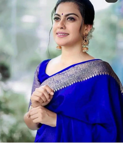 Very Charming Royal Blue Soft Silk Saree