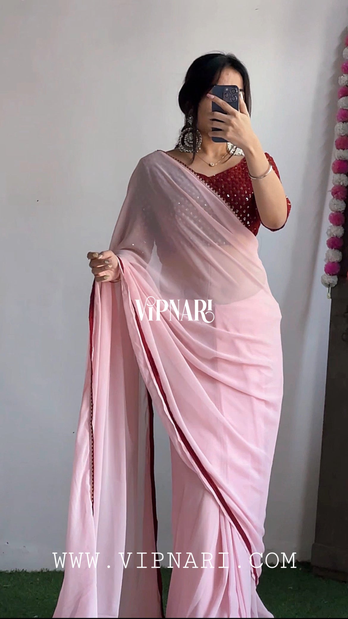 1 Min Ready To Wear Saree In Imported Georgette With Blouse