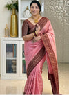 Delightful Pink Soft Silk Saree With Designer Blouse Peice