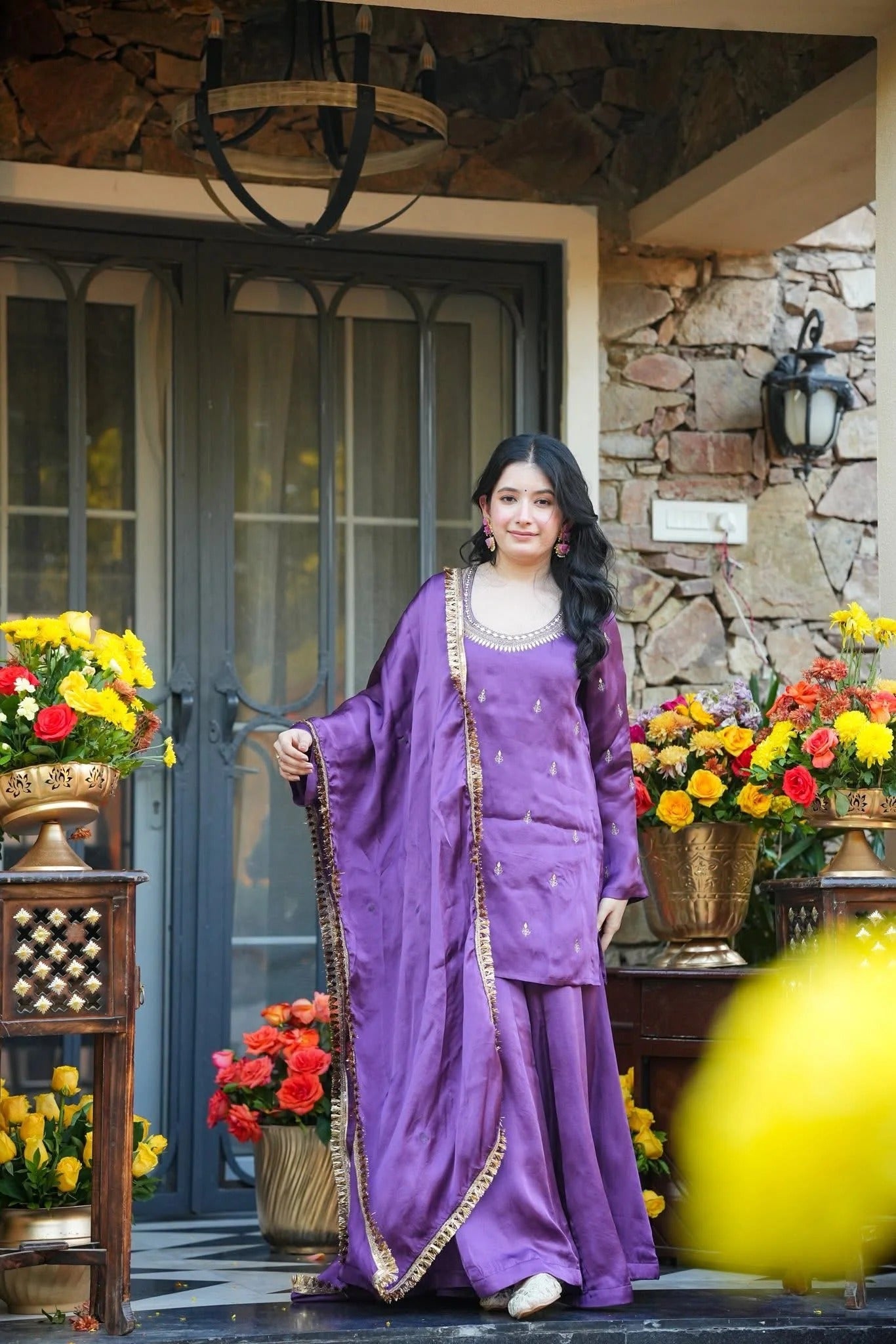 The Nawabi Grace Embroidered Sharara Set