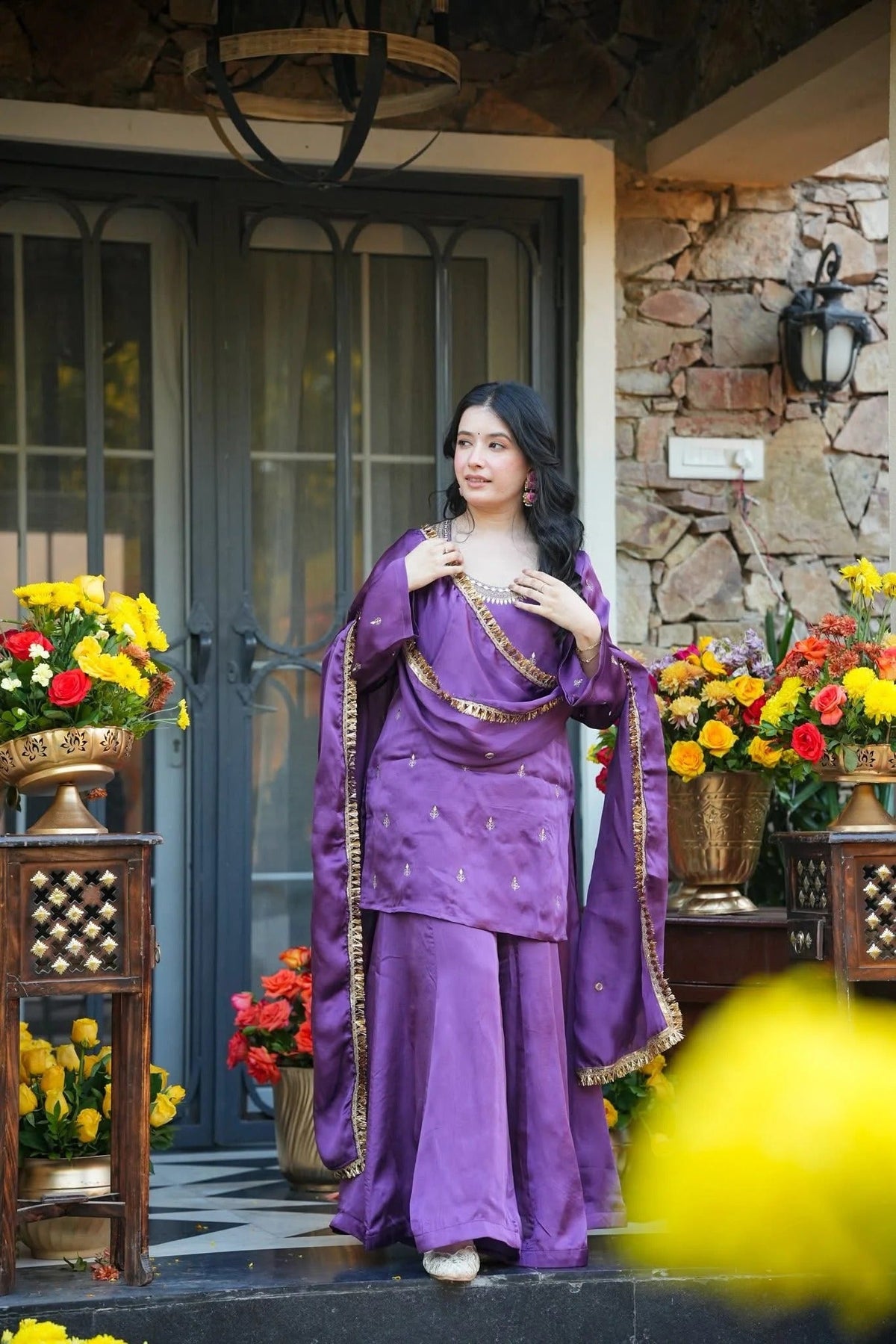 The Nawabi Grace Embroidered Sharara Set