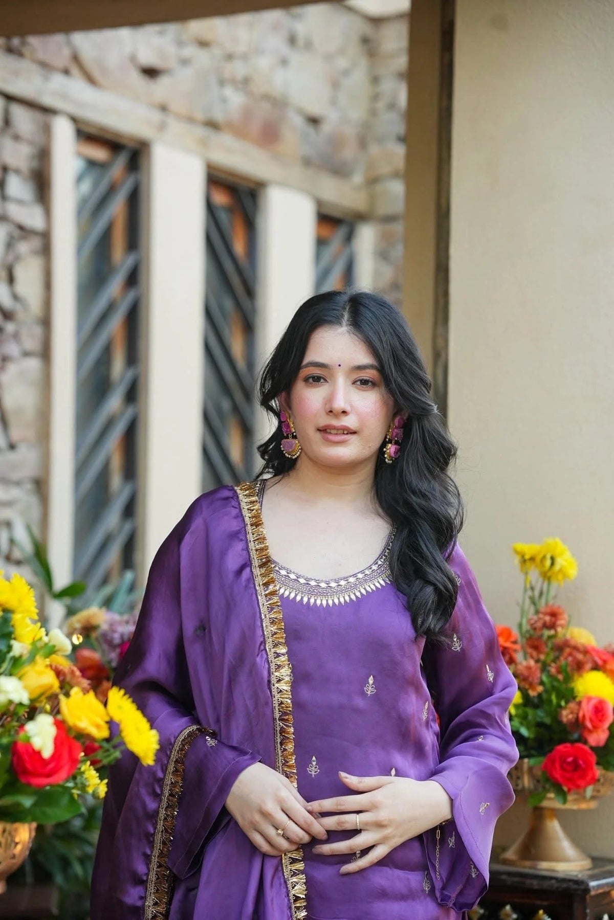 The Nawabi Grace Embroidered Sharara Set