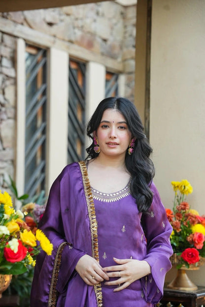 The Nawabi Grace Embroidered Sharara Set