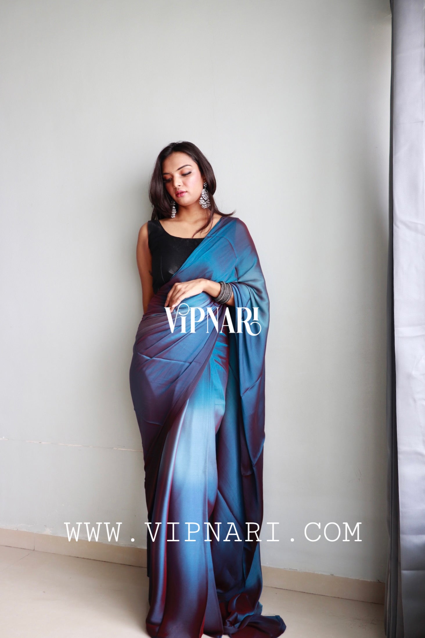 1-min Ready To Wear Saree In Premium Imported Silk With Blouse