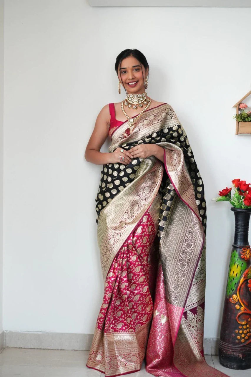 Trending 1 Min Ready To Wear Soft Silk Saree With Blouse