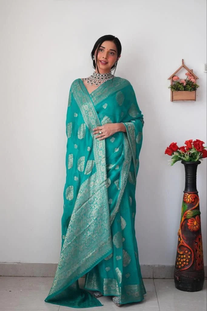 Trending 1 Min Ready To Wear Soft Silk Saree With Blouse