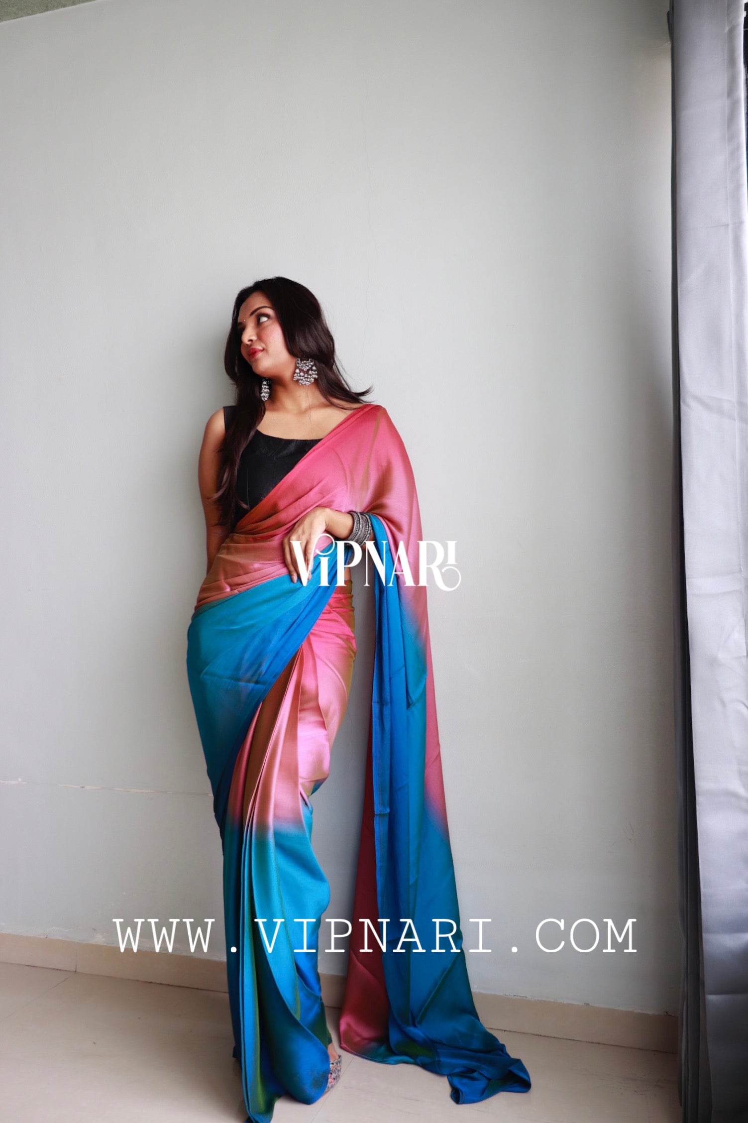 1-min Ready To Wear Saree In Premium Imported Silk With Blouse