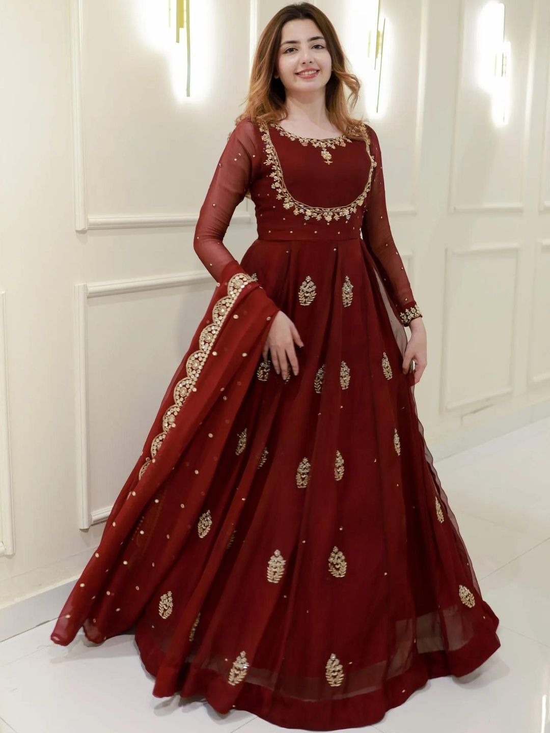 Rajnandini Anarkali Gown With Dupatta Set