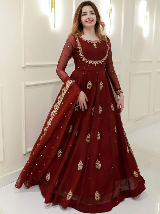 Rajnandini Anarkali Gown With Dupatta Set