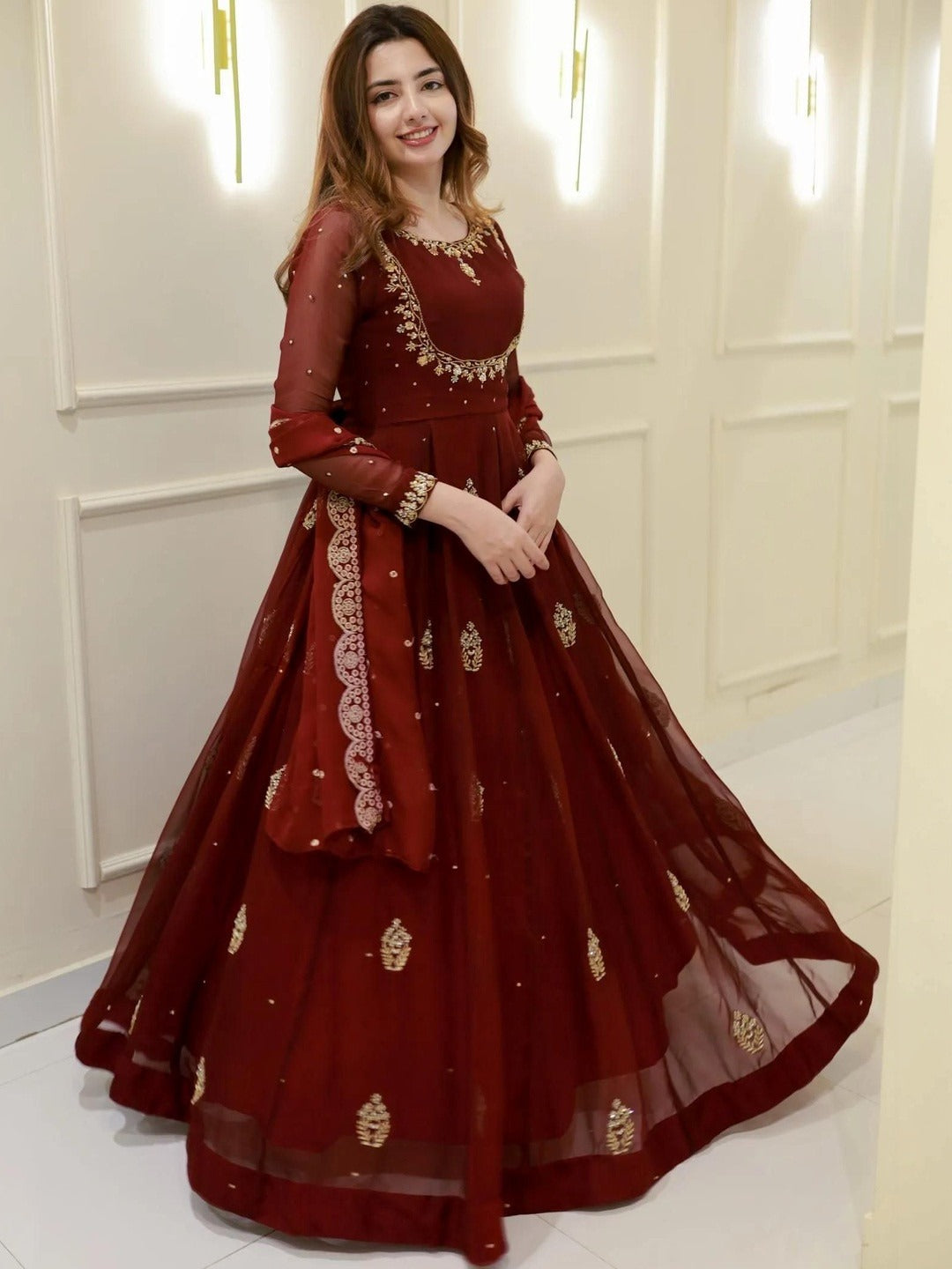 Rajnandini Anarkali Gown With Dupatta Set