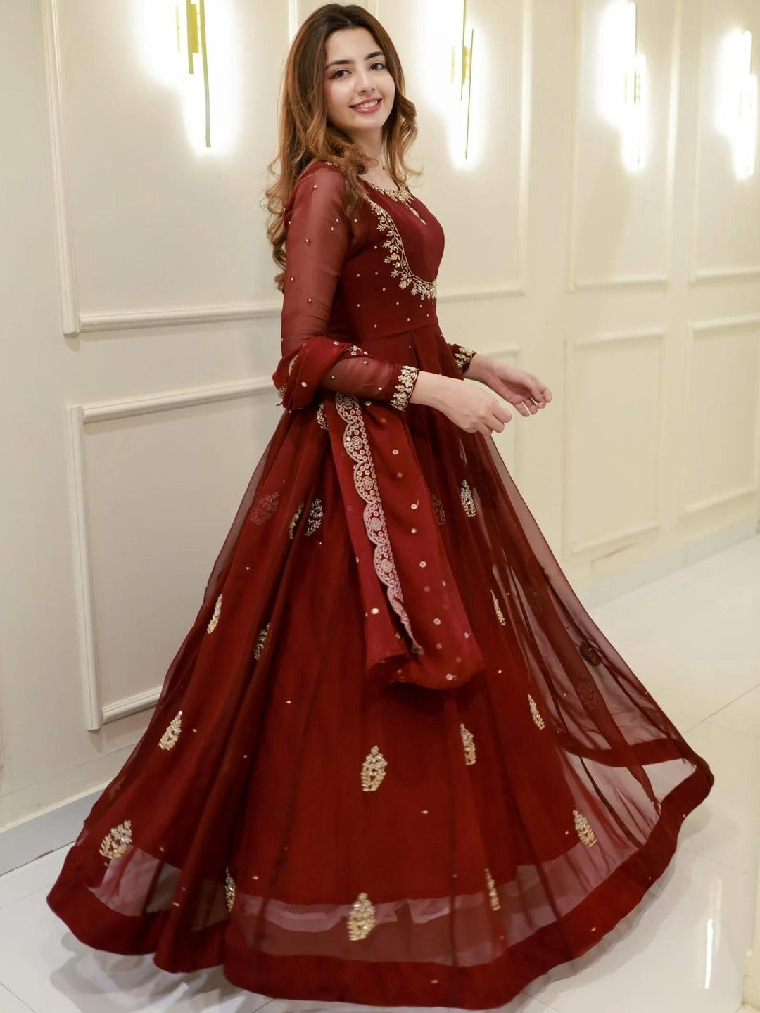 Rajnandini Anarkali Gown With Dupatta Set