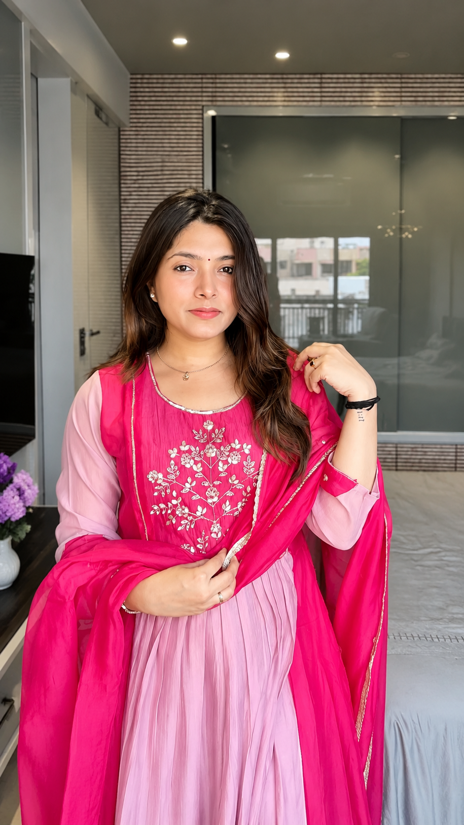 Very Beautiful Mul Chanderi Embroidery Suit Set