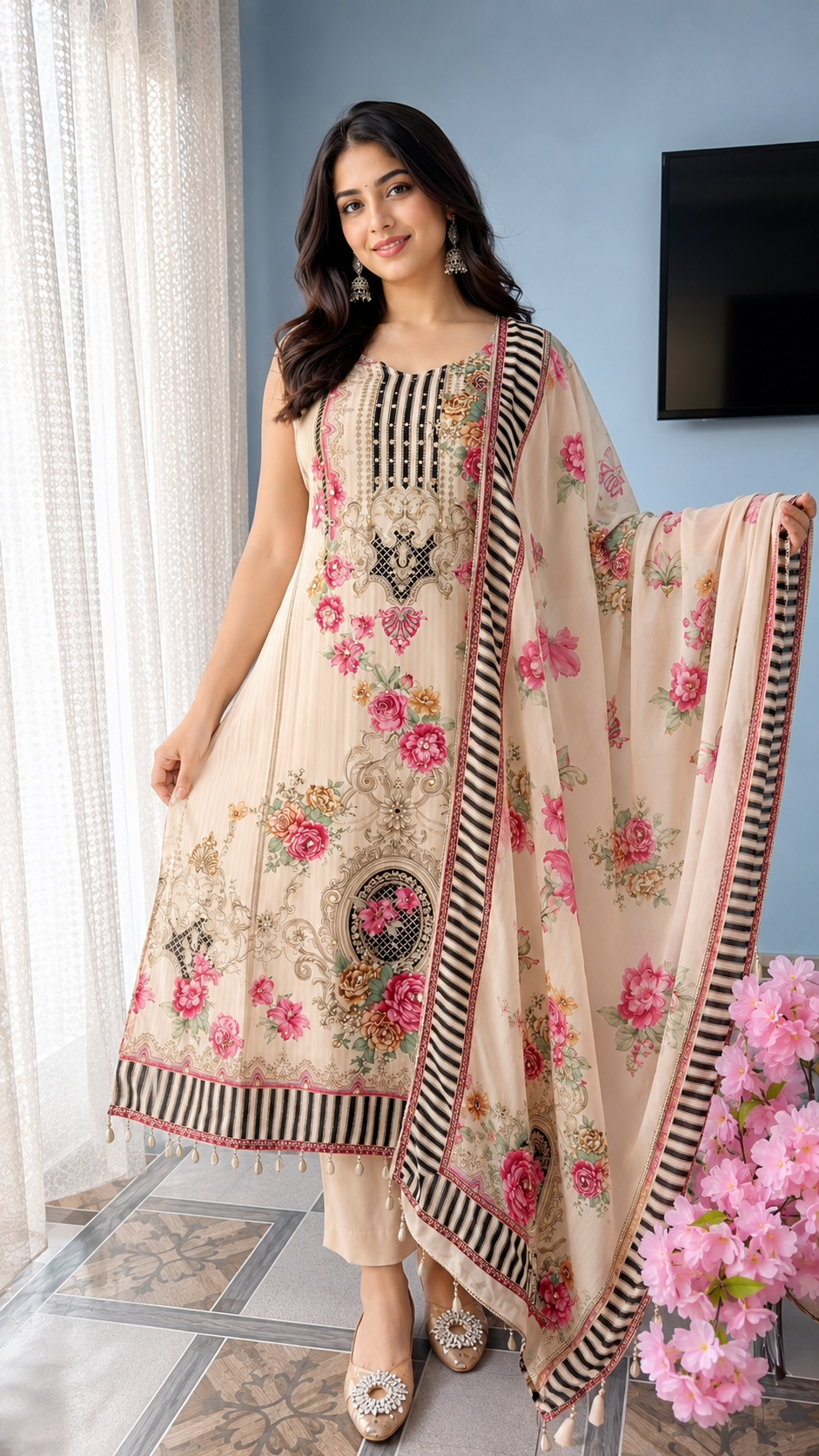 Rosabelle Heritage Mirror Work Suit Set