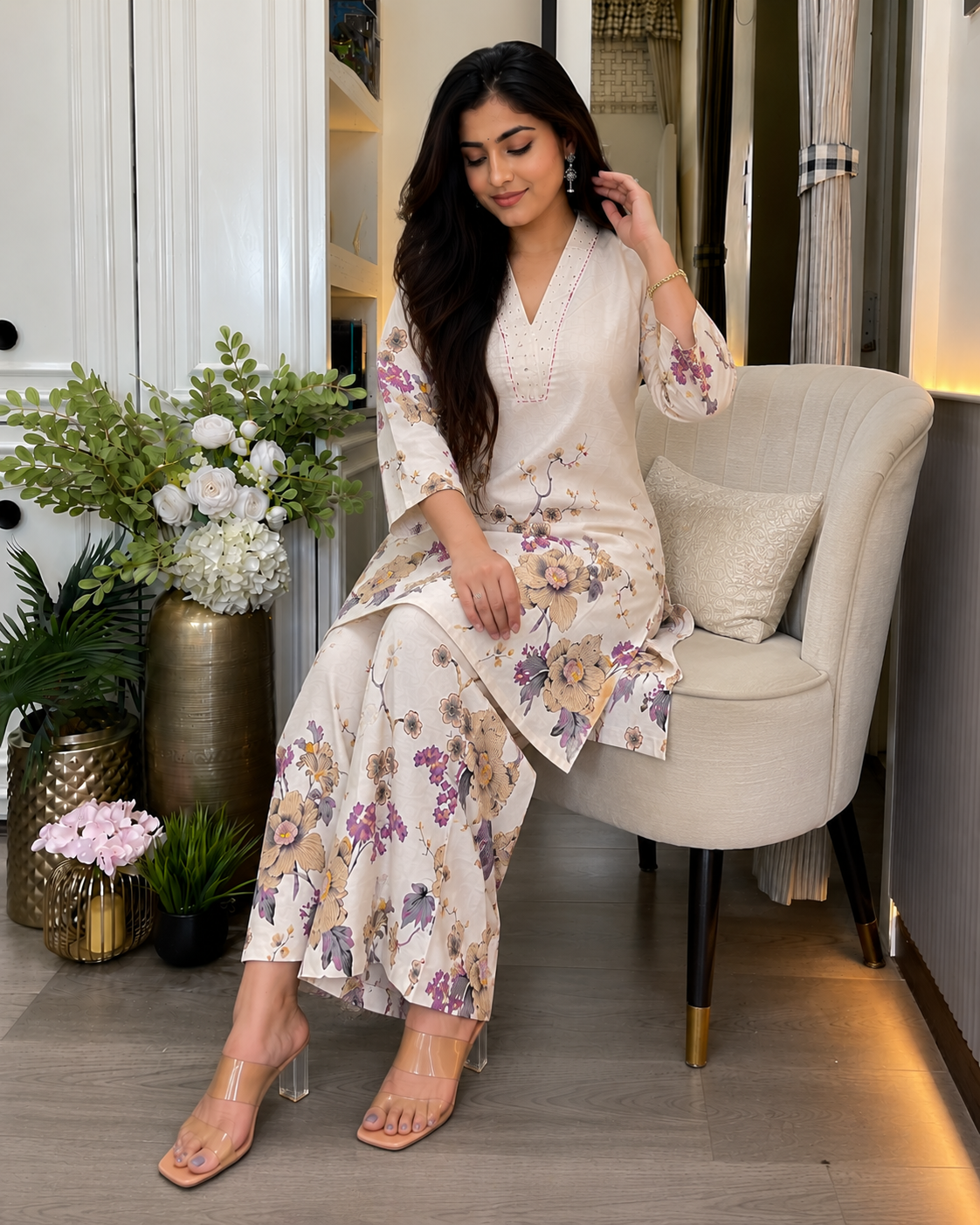 Very Aesthetic Pure Cotton Floral Print Co-ord Set
