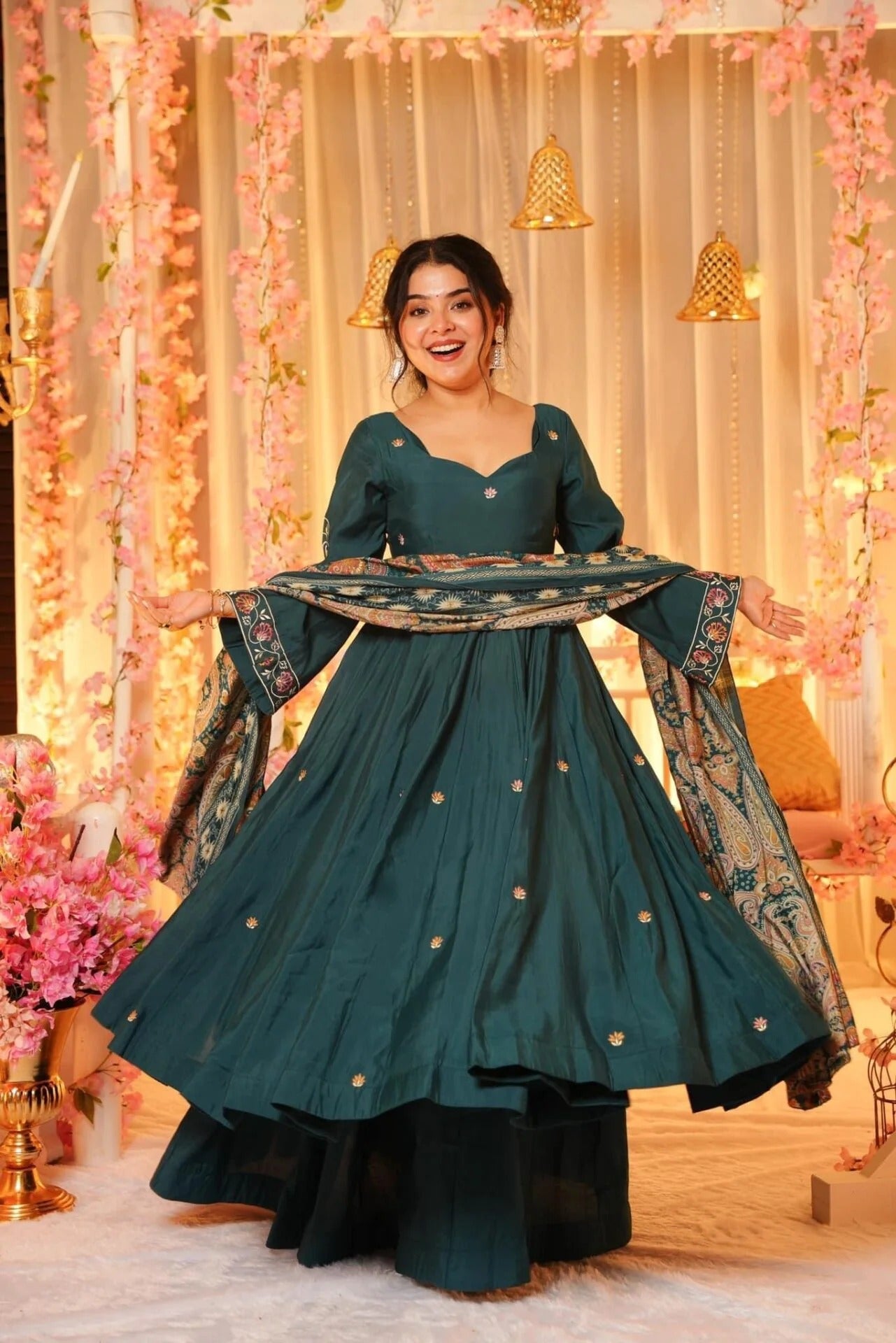Majestic Grace Anarkali Embroidered Suit Set