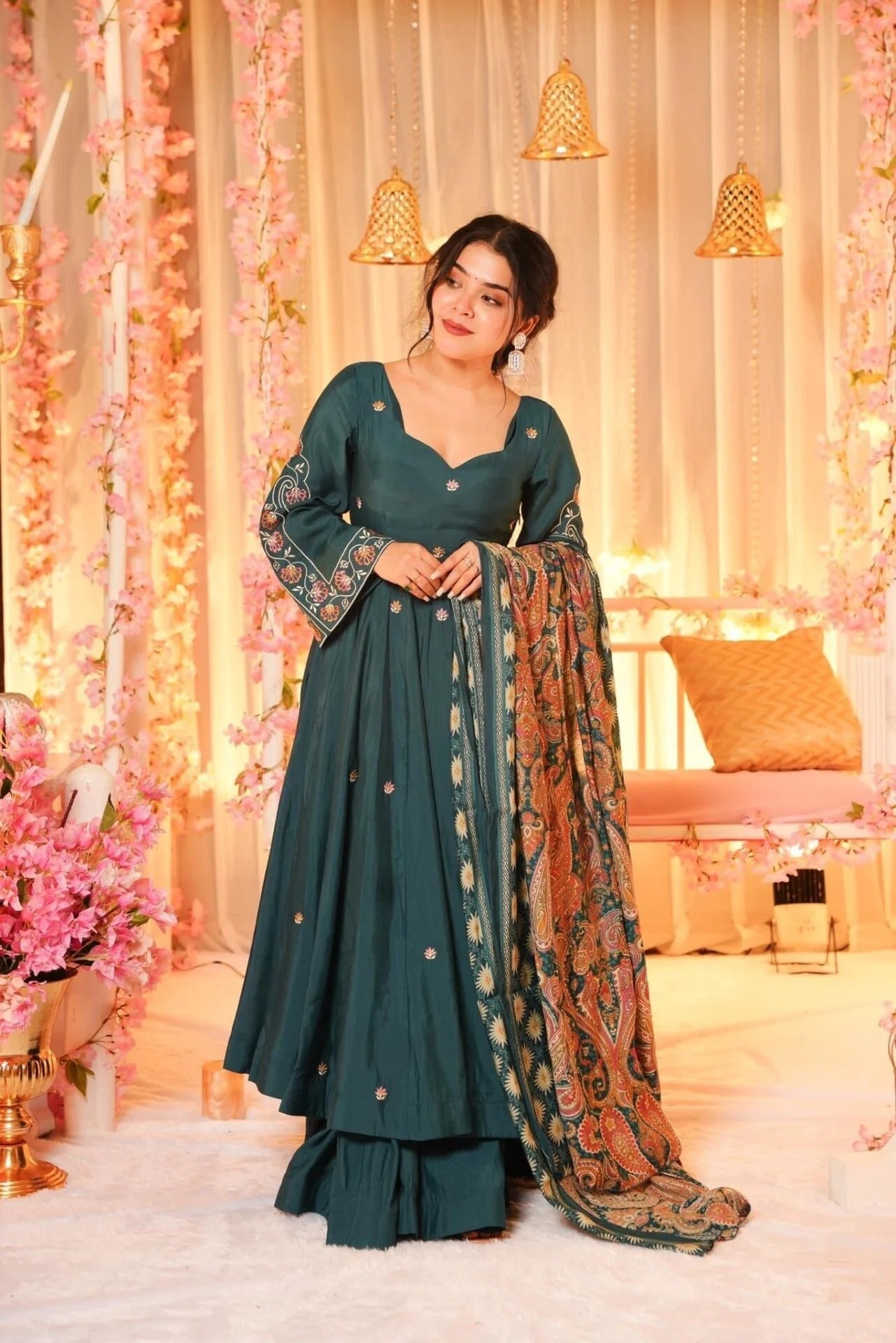 Majestic Grace Anarkali Embroidered Suit Set