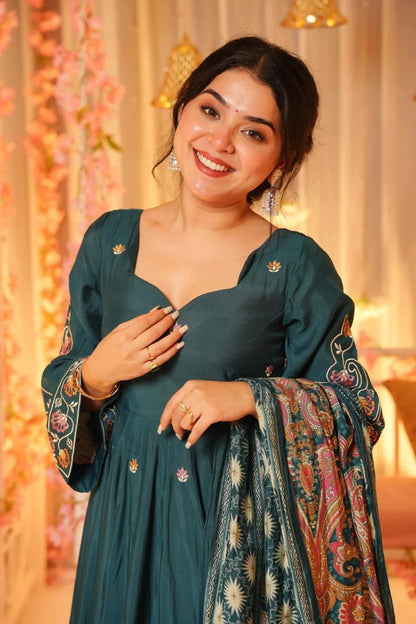 Majestic Grace Anarkali Embroidered Suit Set