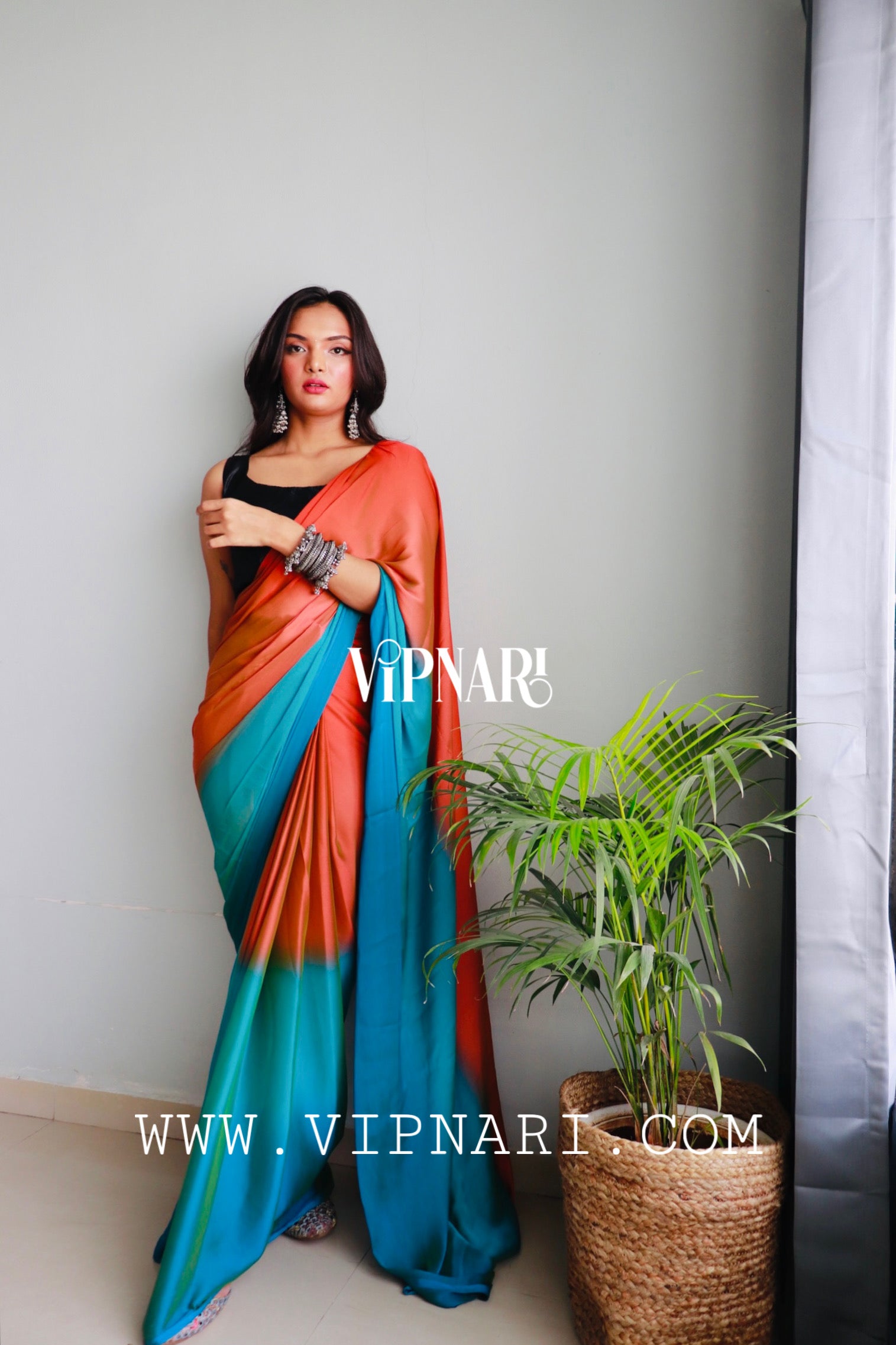 1-min Ready To Wear Saree In Premium Imported Silk With Blouse