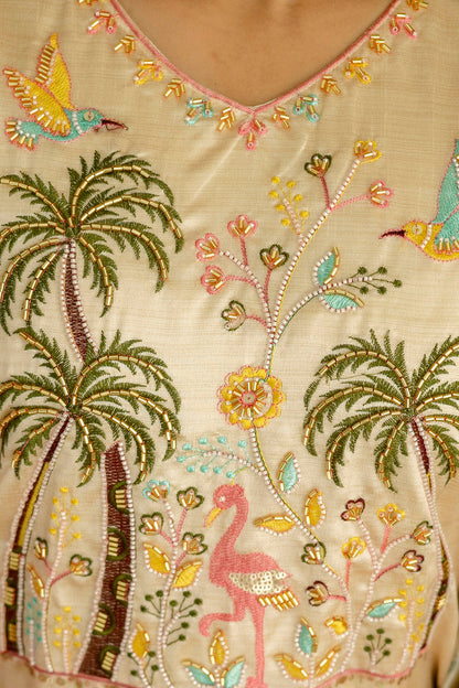 Aesthetic Viscose Silk Embroidery Suit Set