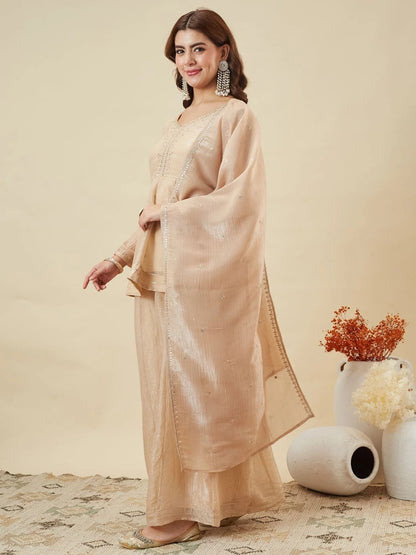 Charulata Festive Embroidred Sharara Set