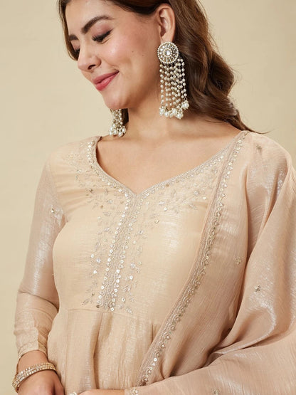 Charulata Festive Embroidred Sharara Set