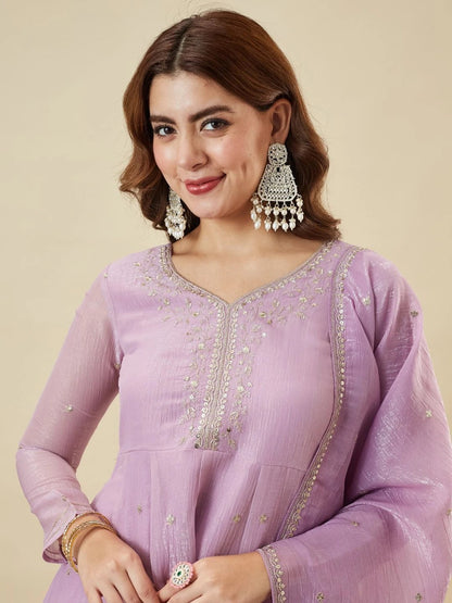 Charulata Festive Embroidred Sharara Set