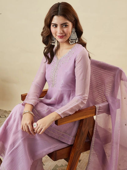 Charulata Festive Embroidred Sharara Set
