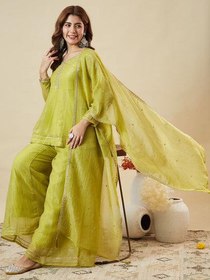 Charulata Festive Embroidred Sharara Set