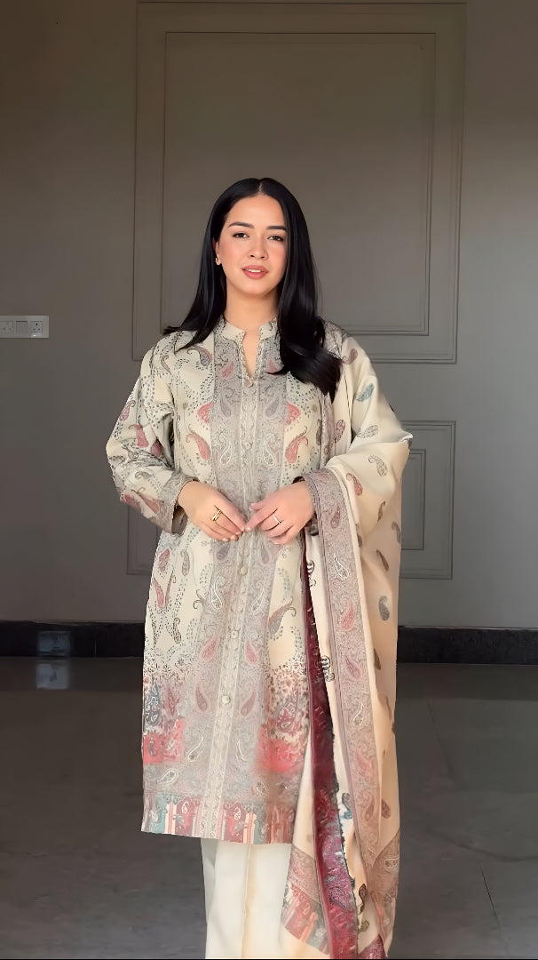 Very Beautiful Soft Berry Silk Suit Set