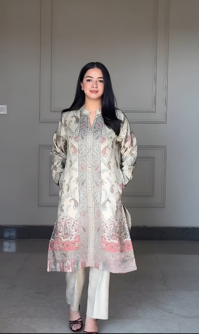 Very Beautiful Soft Berry Silk Suit Set