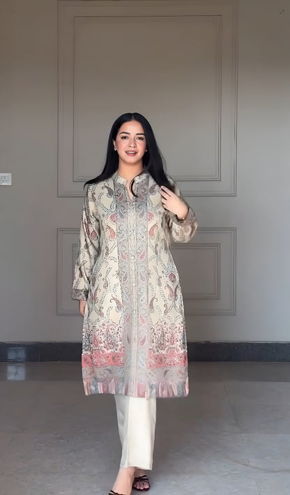 Very Beautiful Soft Berry Silk Suit Set