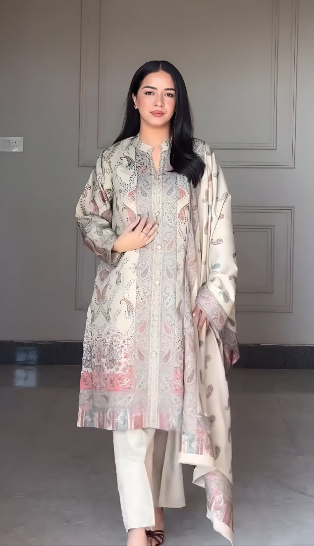 Very Beautiful Soft Berry Silk Suit Set