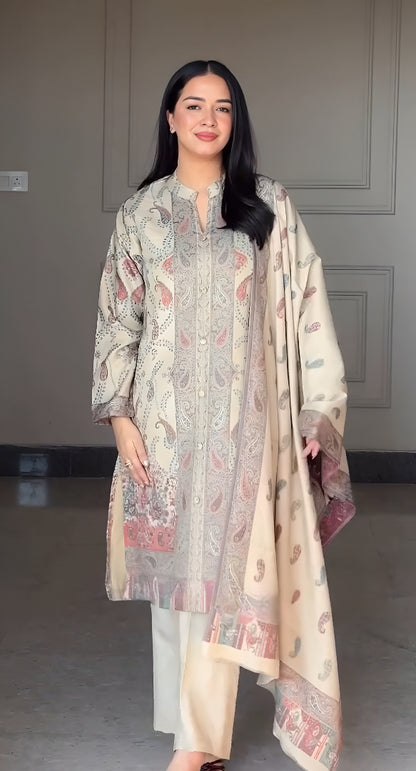 Very Beautiful Soft Berry Silk Suit Set