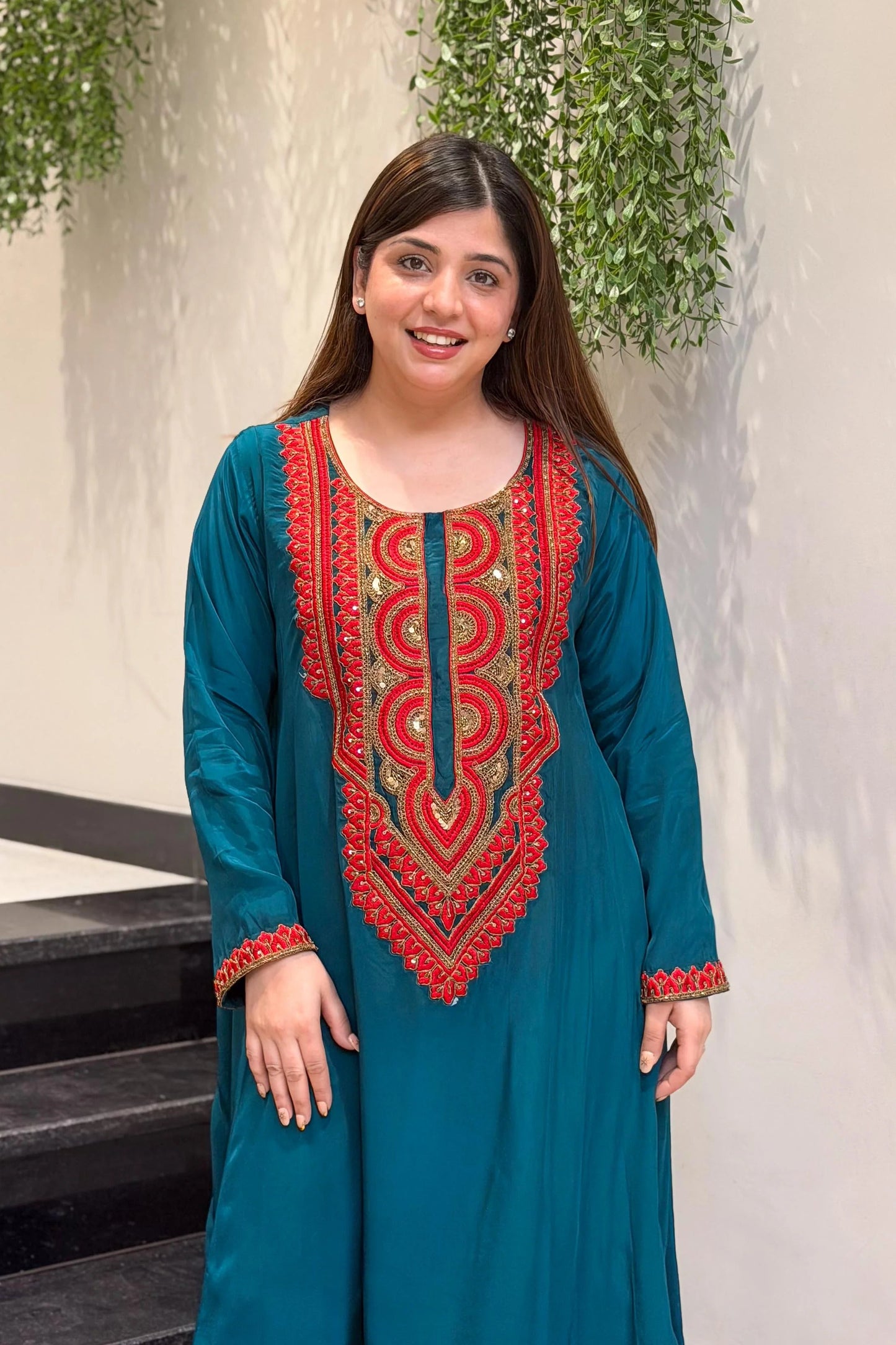 Jade Ember Embroidered Cord Set