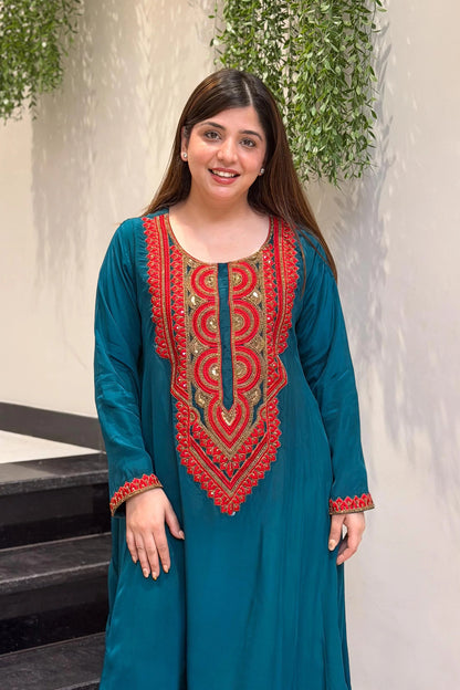 Jade Ember Embroidered Cord Set