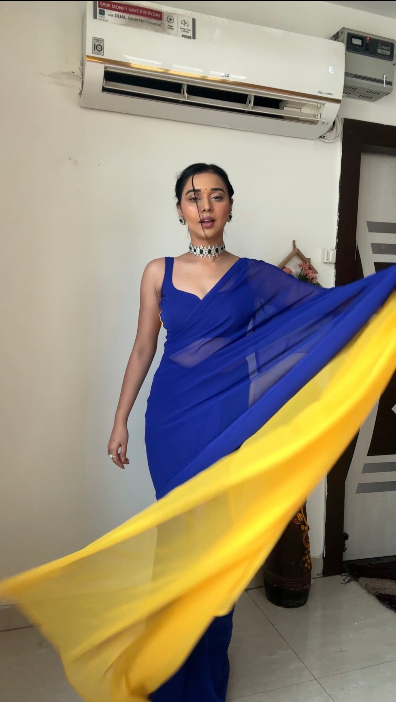 1 Min Ready To Wear Alia Bhatt Saree In Imported Georgette With Heavy Blouse