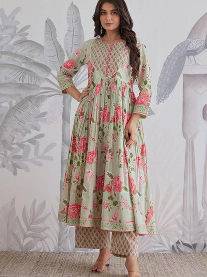 Very Attractive Mul Cotton Anarkali Suit Set