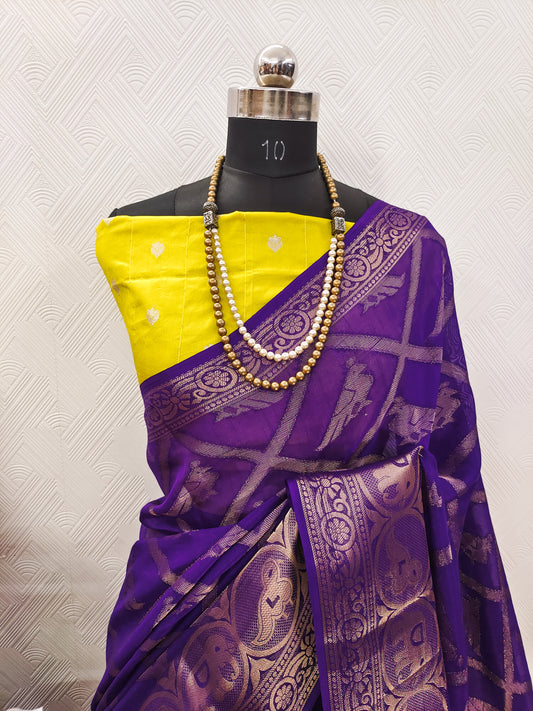 Charming VIsocse Dola Silk Saree With Zari Weaving