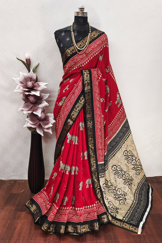 Very Good-Looking gajji Silk Saree With Zari Weaving